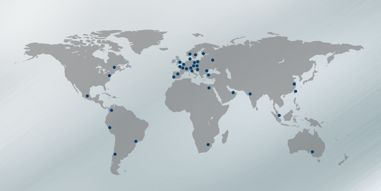 Carte des centres de services AERZEN dans le monde